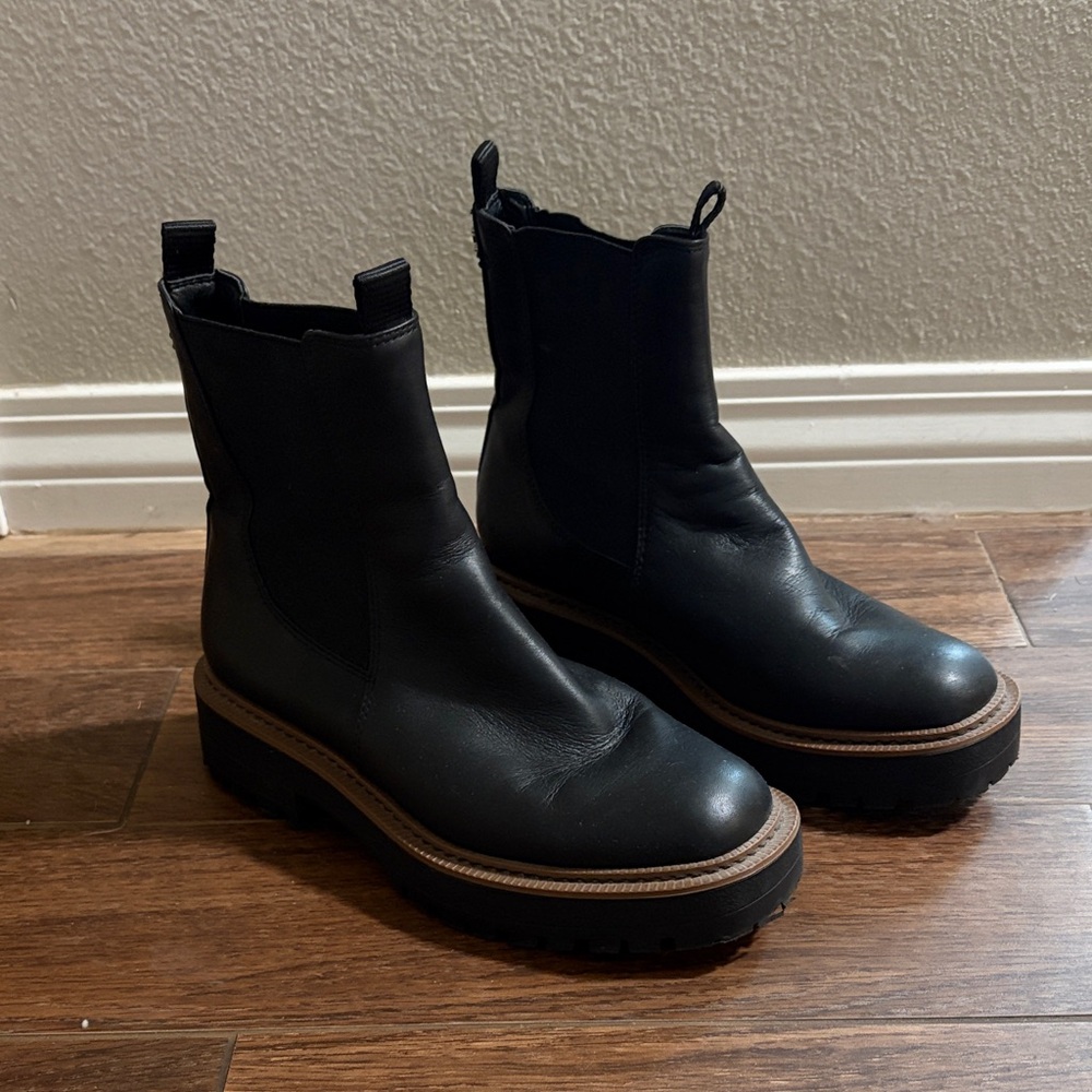 Sam Edelman Black Leather Ankle Boots